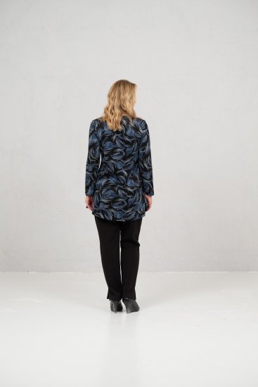 Scandinavian Caramel Swirls Tunic Blue - Trykket T-skjorter for dame - 