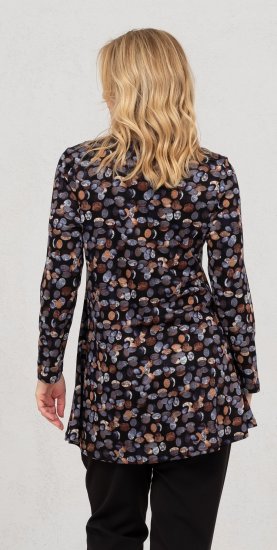 Scandinavian Caramel Flower Petals Tunic Copper and Blue - Trykket T-skjorter for dame - 