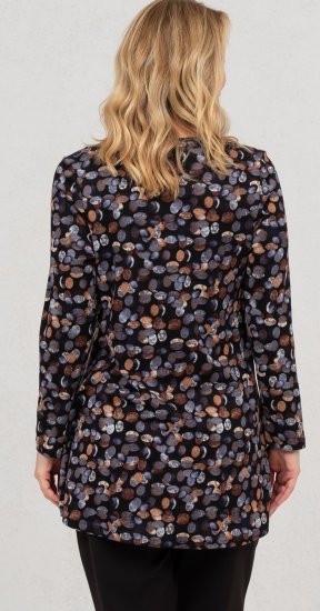 Scandinavian Caramel Flower Petals Tunic Copper and Blue - Trykket T-skjorter for dame - 