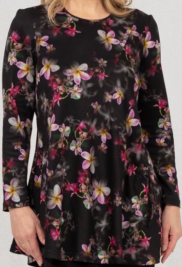 Scandinavian Caramel Flowers Tunic Red and Pink - Trykket T-skjorter for dame - 