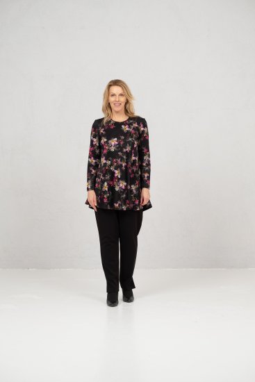 Scandinavian Caramel Flowers Tunic Red and Pink - Trykket T-skjorter for dame - 