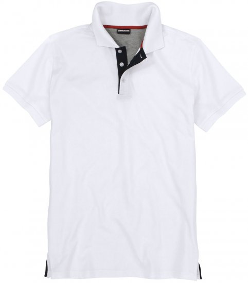 Adamo Pablo Comfort fit Polo Shirt White - Polo- & piqueskjorter - Poloskjorte i store størrelser - 2XL-8XL