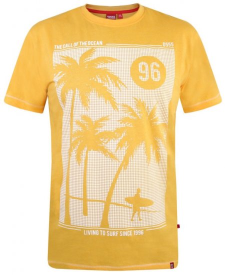 D555 Kansas T-shirt Yellow - T-skjorter - Store T-skjorter - 2XL-14XL
