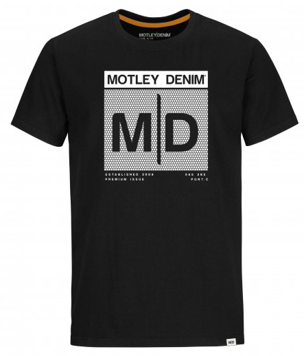 Motley Denim Poole T-shirt White on Black - T-skjorter - Store T-skjorter - 2XL-14XL