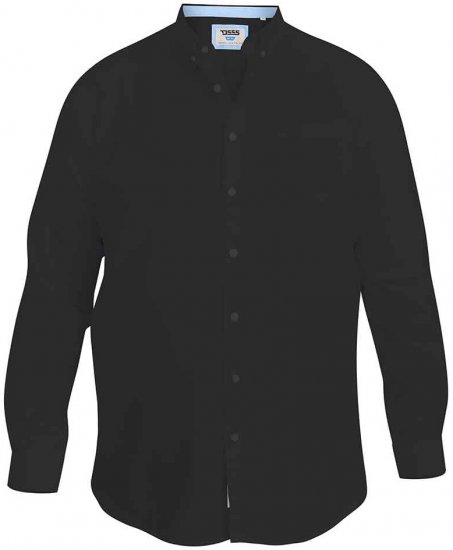 D555 Richard Long Sleeve Oxford Shirt Black - Skjorter - Store skjorter - 2XL-8XL