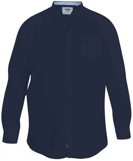 D555 Richard Long Sleeve Oxford Shirt Navy - Skjorter - Store skjorter - 2XL-8XL