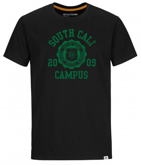 Motley Denim Rochdale T-Shirt Green on Black - T-skjorter - Store T-skjorter - 2XL-14XL