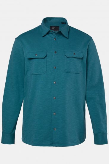 JP1880 Jersey Shirt Long Sleeve Modern Fit Blue - Skjorter - Store skjorter - 2XL-8XL
