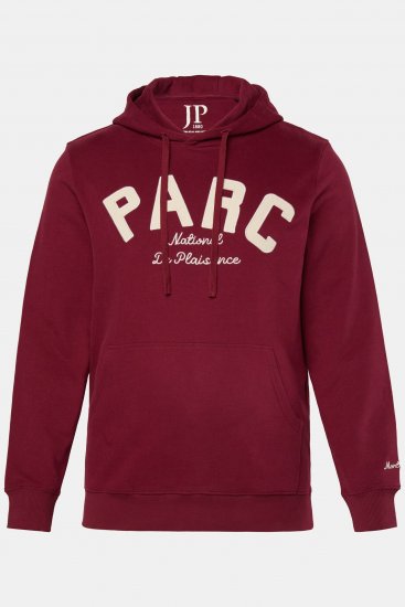 JP1880 Hoodie with Embroidery Aubergine Tall - TALL-størrelser - Klær for høye menn