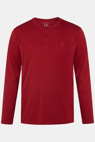 JP1880 Henley T-shirt Long Sleeve Red - T-skjorter - Store T-skjorter - 2XL-14XL