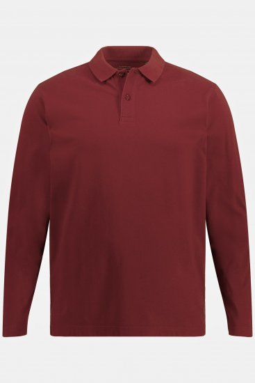 JP1880 Polo Shirt Pique Long Sleeve Red - Polo- & Piqueskjorter - Poloskjorte i store størrelser - 2XL-8XL