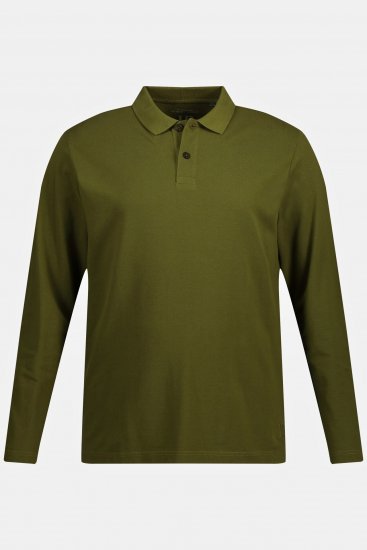 JP1880 Polo Shirt Basic Long Sleeve Pique Moss Green - Polo- & Piqueskjorter - Poloskjorte i store størrelser - 2XL-8XL