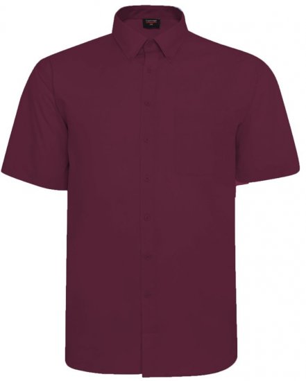 Espionage SH149 vinrød kortermet skjorte - Skjorter - Store skjorter - 2XL-8XL