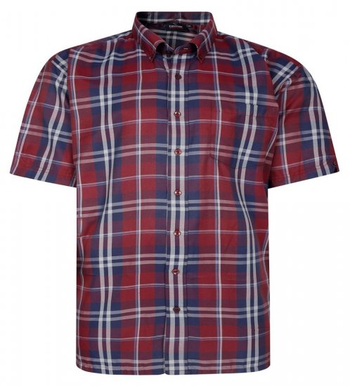 Espionage SH447 Rutete skjorte burgundy - Skjorter - Store skjorter - 2XL-8XL