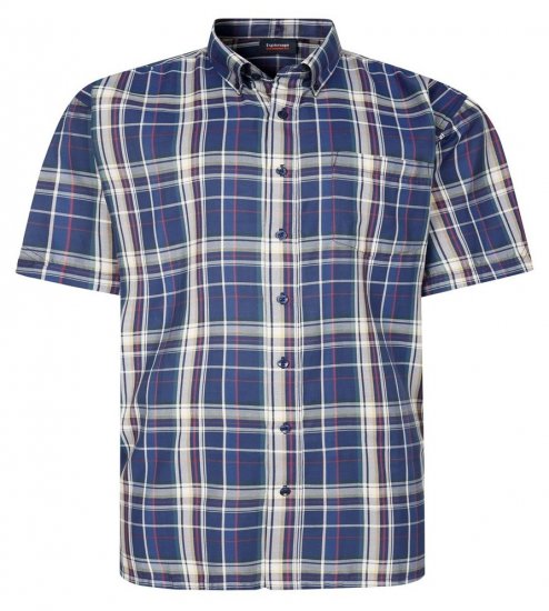 Espionage SH447 Rutete skjorte mørkeblå - Skjorter - Store skjorter - 2XL-8XL