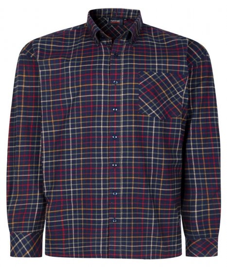 Espionage SH448 Børstet rutete skjorte mørkeblå/multi - Skjorter - Store skjorter - 2XL-8XL