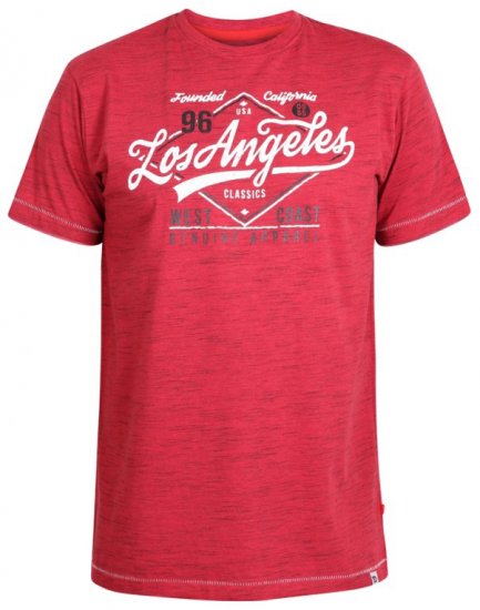 D555 Shelton T-shirt Red - T-skjorter - Store T-skjorter - 2XL-14XL