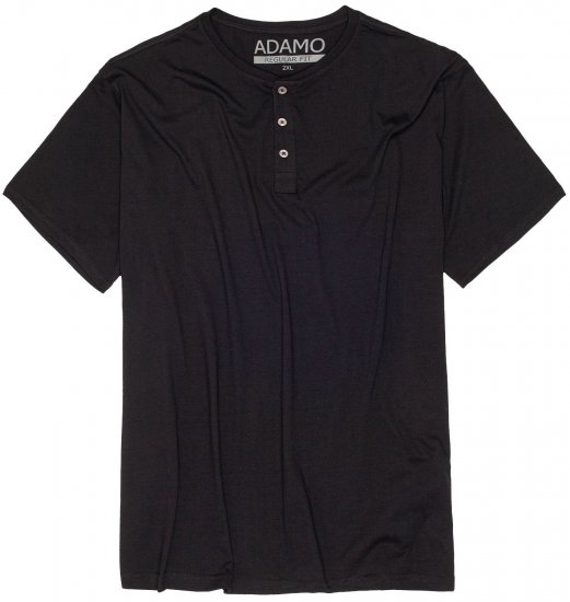 Adamo Silas Regular fit Serafino T-shirt Black - T-skjorter - Store T-skjorter - 2XL-14XL