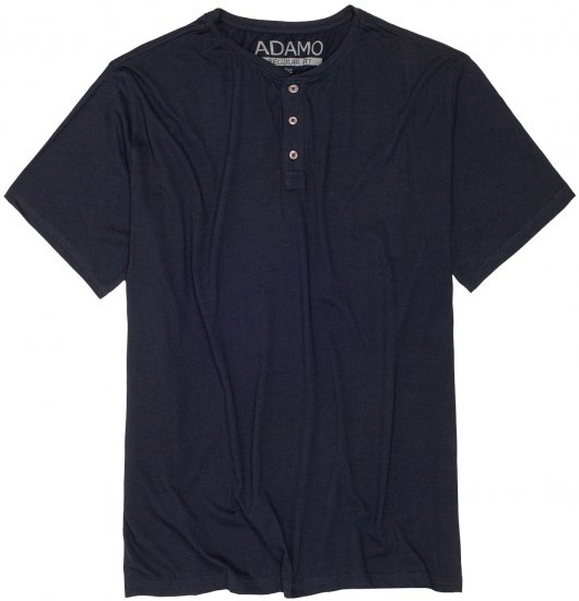 Adamo Silas Regular fit Serafino T-shirt Navy - T-skjorter - Store T-skjorter - 2XL-14XL