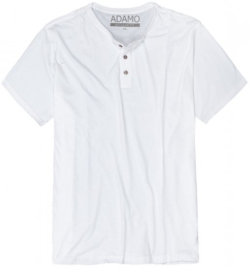 Adamo Silas Regular fit Serafino T-shirt White - T-skjorter - Store T-skjorter - 2XL-14XL