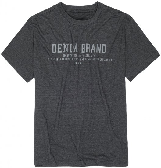 Adamo Simon Regular fit Printed T-shirt Charcoal - T-skjorter - Store T-skjorter - 2XL-14XL