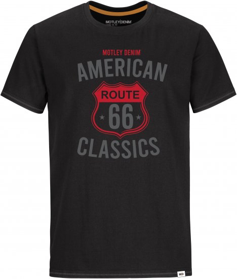 Motley Denim Spalding T-Shirt Black - T-skjorter - Store T-skjorter - 2XL-14XL