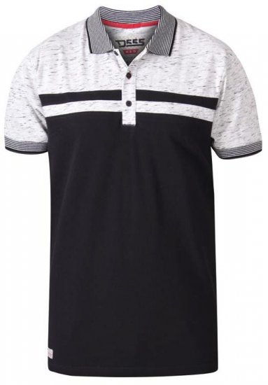 D555 Spider Cut And Sew Jersey Polo Black - Polo- & piqueskjorter - Poloskjorte i store størrelser - 2XL-8XL