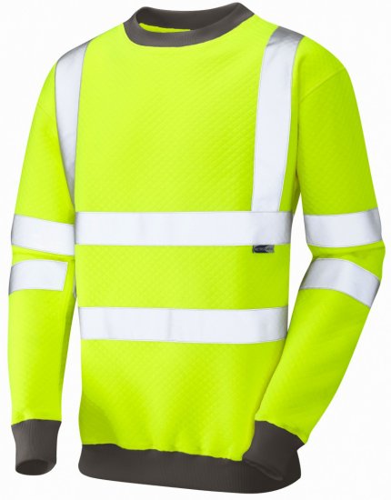 Leo Winkleigh Crew Neck Sweatshirt Hi-Vis Yellow - Arbeidsklær - Arbeidsklær i store størrelser