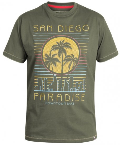 D555 Stanley T-shirt Khaki - T-skjorter - Store T-skjorter - 2XL-14XL