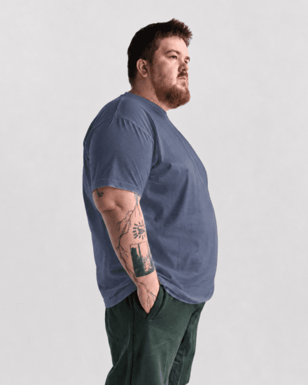 Motley Denim Stockholm T-shirt Light Indigo - T-skjorter - Store T-skjorter - 2XL-14XL