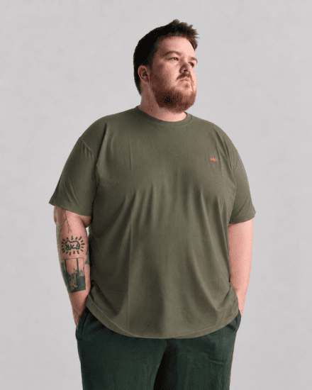 Motley Denim Stockholm T-shirt Dark Khaki - T-skjorter - Store T-skjorter - 2XL-14XL
