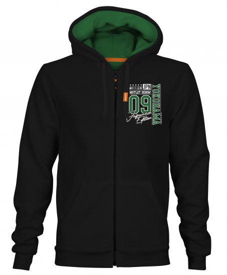 Motley Denim Stockton Hoodie Black - Gensere og Hettegensere - Store hettegensere - 2XL-14XL