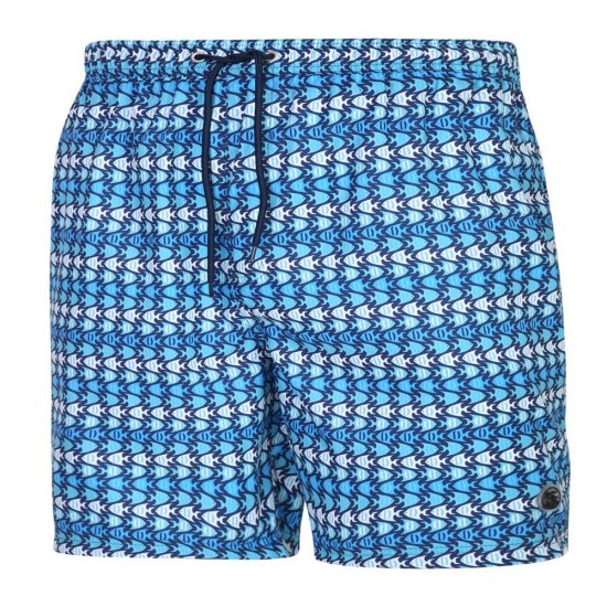 Espionage SW086 Badeshorts med Fisketrykk Blå - Badetøy - Badeshorts Store Størrelser