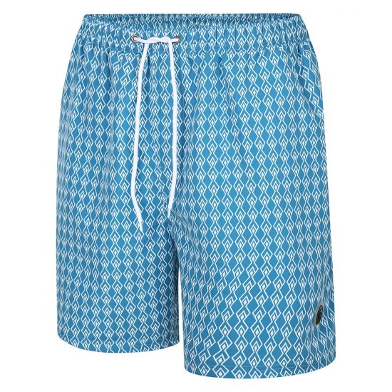 Espionage SW094 Badeshorts med Geometrisk Trykk Blå - Badetøy - Badeshorts Store Størrelser