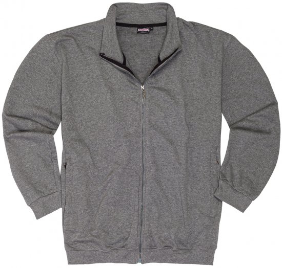 Adamo Athen Sweat Jacket with Full Zipper Grey - Gensere og hettegensere - Store hettegensere - 2XL-14XL