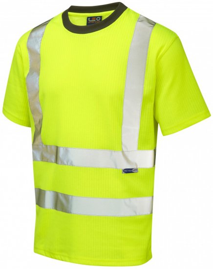 Leo Newport Comfort T-shirt Hi-Vis Yellow - Arbeidsklær - Arbeidsklær, Skiklær og Regntøy store størrelser