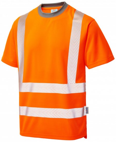 Leo Larkstone Coolviz Plus T-shirt Hi-Vis Orange - Arbeidsklær - Arbeidsklær, Skiklær og Regntøy store størrelser