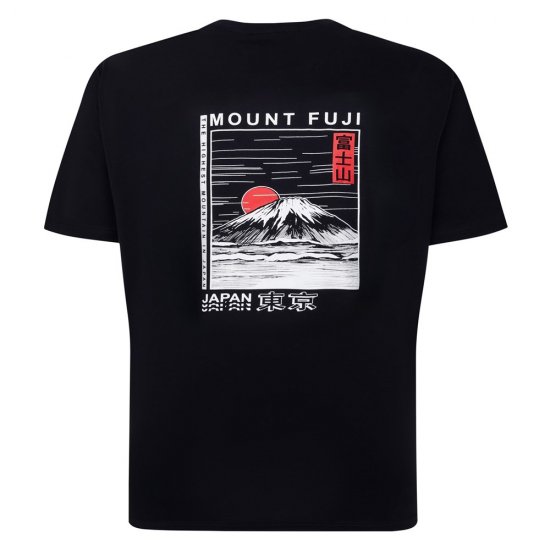 Espionage T422 T-skjorte med Mount Fuji-trykk Marineblå - T-skjorter - Store T-skjorter - 2XL-14XL