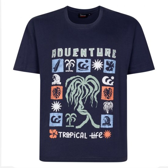 Espionage T448 adventure t-skjorte med trykk skifergrå - T-skjorter - Store T-skjorter - 2XL-14XL