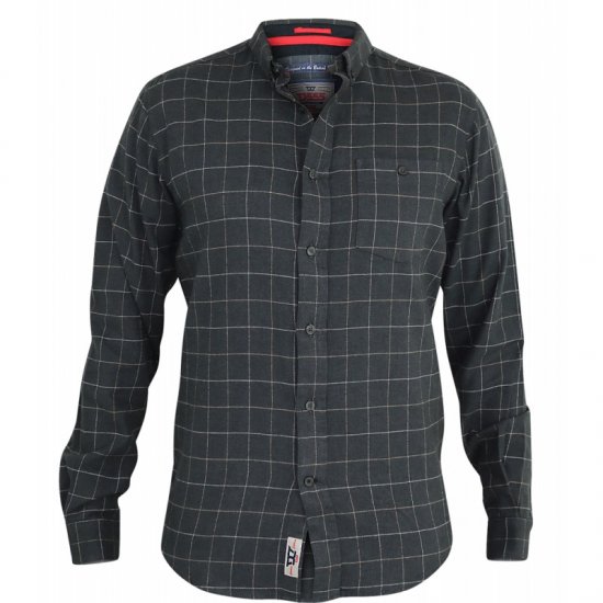 D555 Taylor Long Sleeve Shirt Charcoal - Skjorter - Store skjorter - 2XL-8XL
