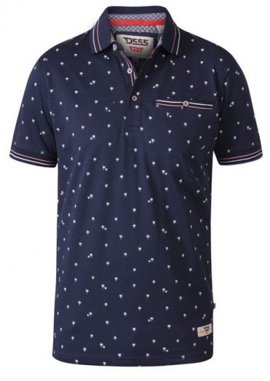 D555 Thames Polo With Chest Pocket Navy - Polo- & piqueskjorter - Poloskjorte i store størrelser - 2XL-8XL