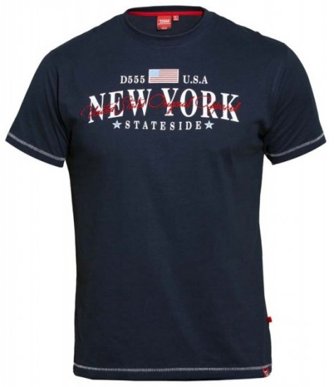 D555 Thornton Embroidery T-shirt Navy - T-skjorter - Store T-skjorter - 2XL-14XL