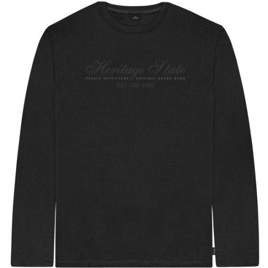 Double Outfitters TS-9171 Long Sleeve T-Shirt Embroidered Black - T-skjorter - Store T-skjorter - 2XL-14XL