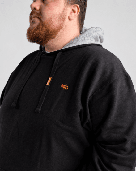 Motley Denim Riga Hoodie Black - Gensere og hettegensere - Store hettegensere - 2XL-14XL