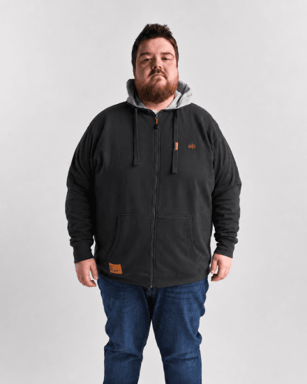 Motley Denim Copenhagen Hoodie Charcoal - Gensere og hettegensere - Store hettegensere - 2XL-14XL