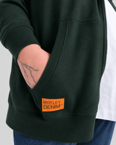Motley Denim Copenhagen Hoodie Racing Green - Gensere og hettegensere - Store hettegensere - 2XL-14XL