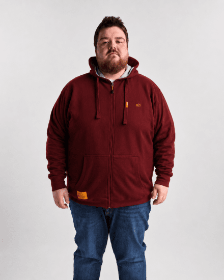Motley Denim Copenhagen Hoodie Red - Gensere og hettegensere - Store hettegensere - 2XL-14XL