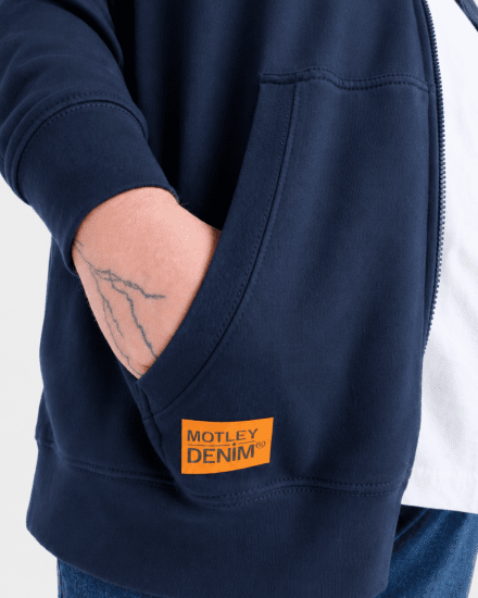 Motley Denim Copenhagen Hoodie Dark Indigo - Gensere og hettegensere - Store hettegensere - 2XL-14XL