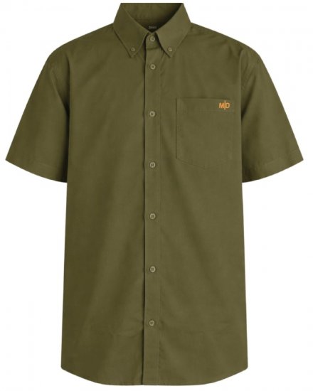 Motley Denim Zagreb Kortermet Skjorte Mørk khaki - Skjorter - Store skjorter - 2XL-8XL