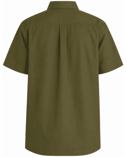 Motley Denim Zagreb Kortermet Skjorte Mørk khaki - Skjorter - Store skjorter - 2XL-8XL